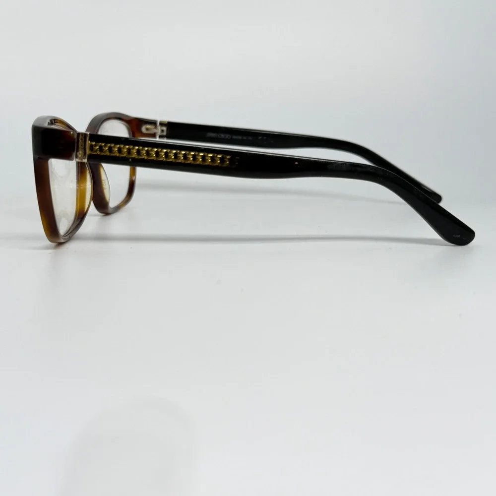 Jimmy Choo JC129 112 Tortoise‎ Gold Chain Detail Eyeglasses Frames Italy 21483
